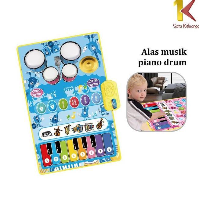 Cod Sk M378 Mainan Edukasi Anak 2In1 Piano Drum Alat Musik Bersuara