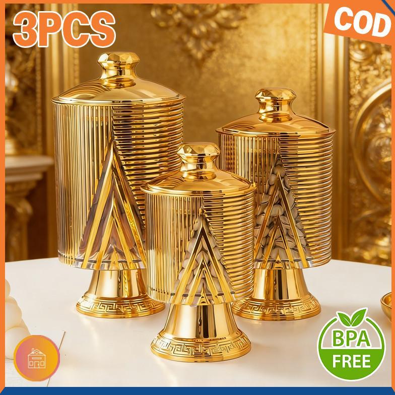 3PCS TOPLES MEWAH AESTHETIC TOPLES LEBARAN TOPLES GOLD MEWAH TOPLES GENTONG SET TOPLES KUE LEBARAN S