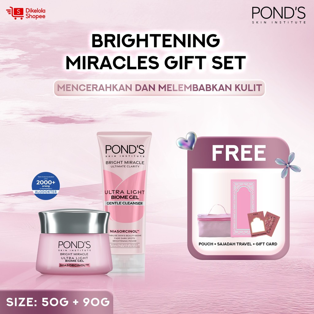 [RAMADHAN EDITION] KULTUM GLOWING GIFT Set - PONDS Bright Miracle Ultra Light Gel 50g + Cleanser 90G