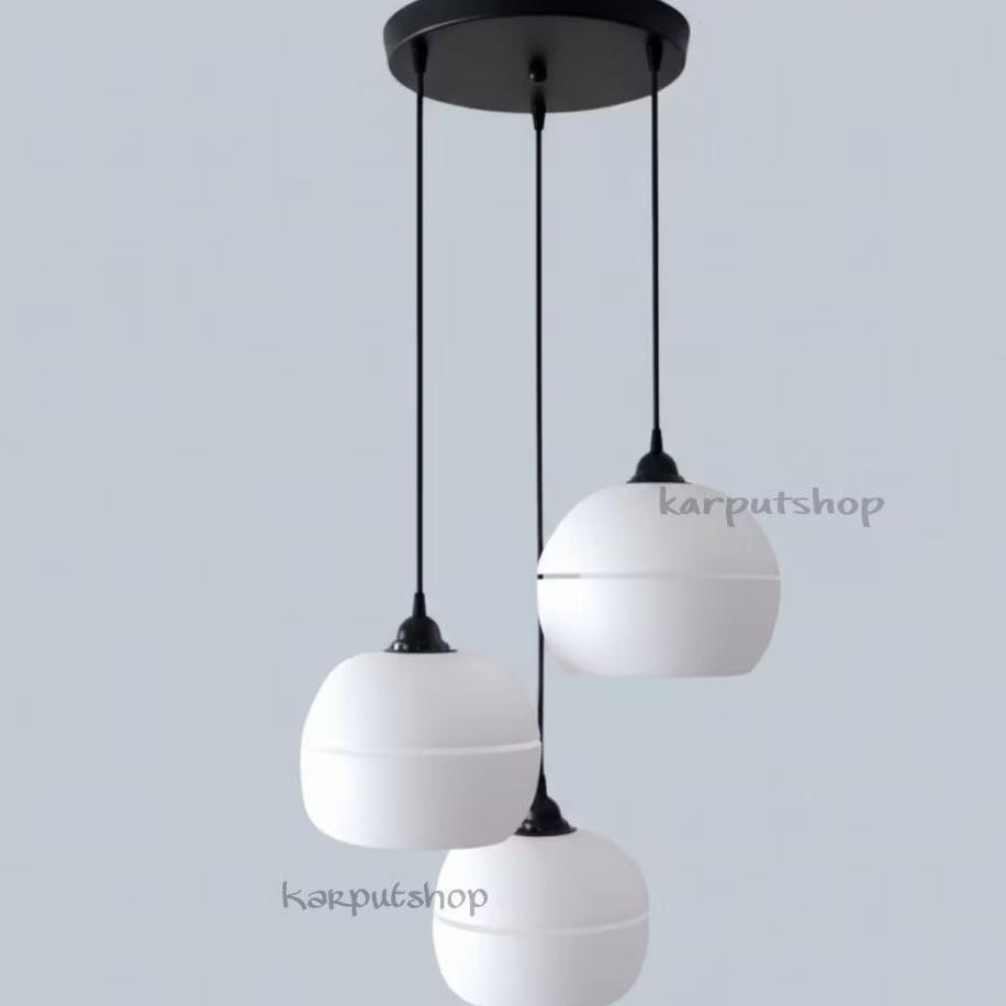 Promo  Lampu Gantung Minimalis 3In1 Bulat Putih Lampu Hias Ruang Tamu