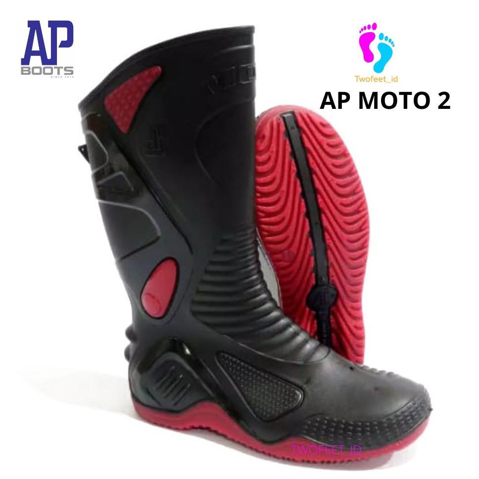 AP MOTO 2 - SEPATU AP BOOTS MOTO 2 - AP BOOTS MOTO 2 BLACK RED 38-45 - SEPATU BOOT SEPATU BIKERS