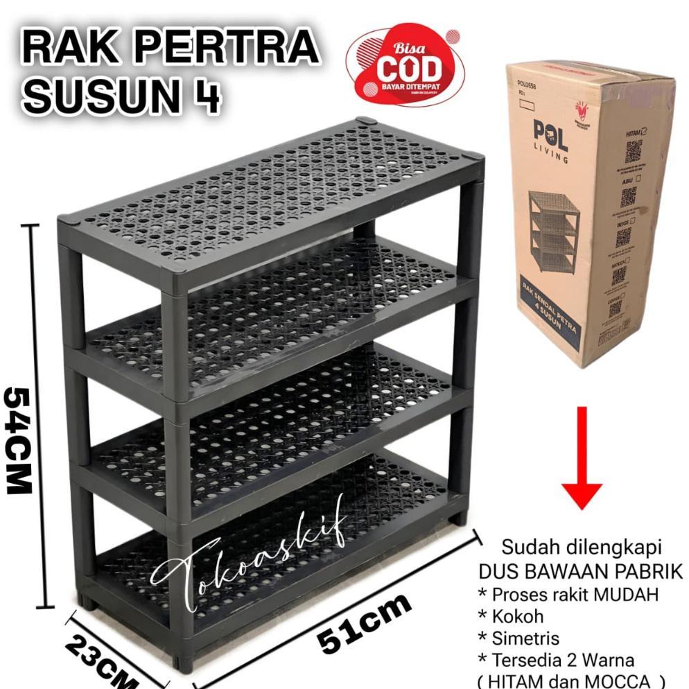 Viral  Rak Sepatu 4 Susun Petra Tempat Sandal Susun 4 Tingkat Plastik Sendal Estetik Shoe Rack Box