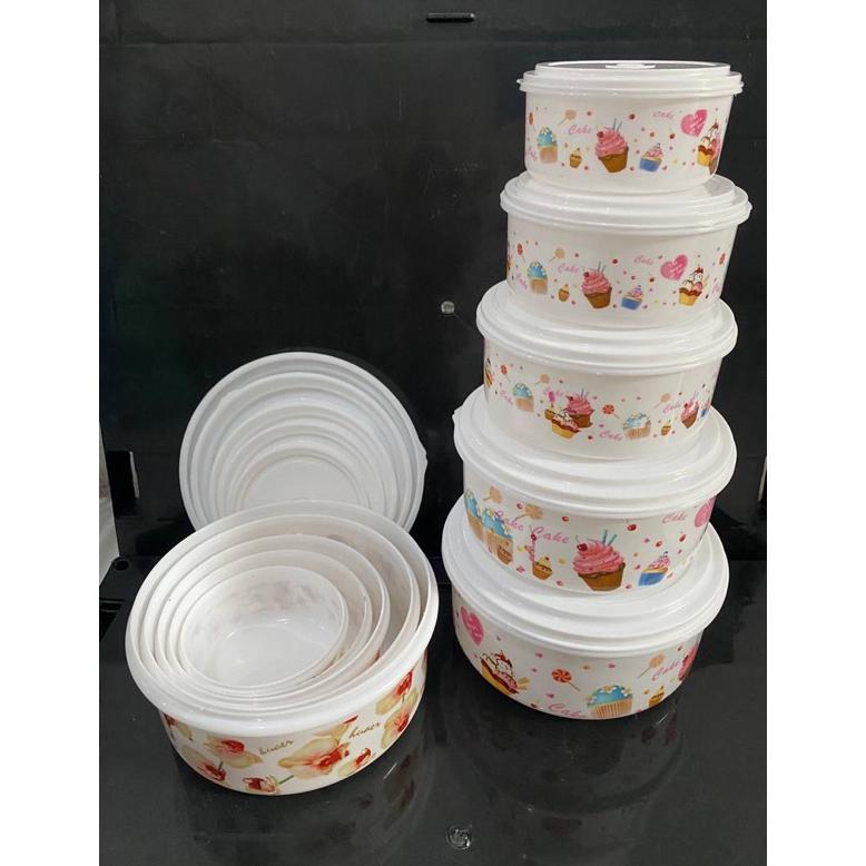 New Rantang Elea 5 Susun Motif Bunga /Lunch Box /Tempat Makan 5 Susun