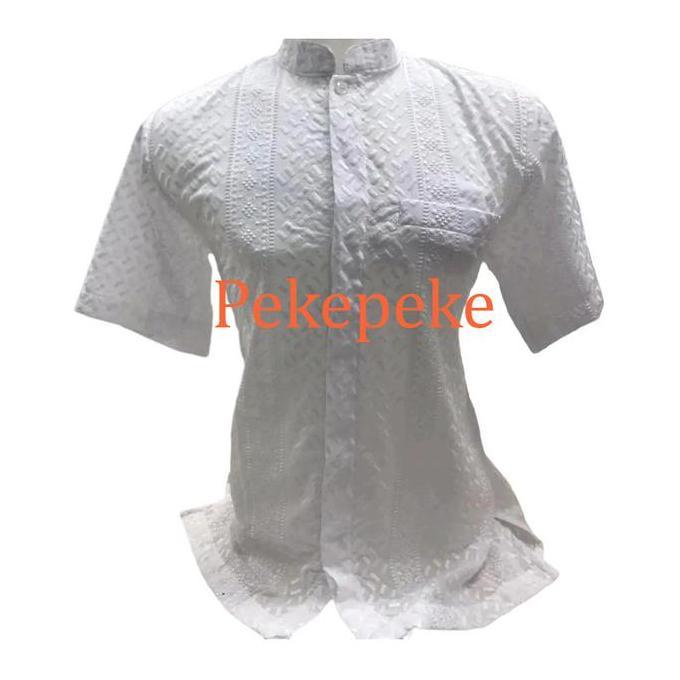 NEW PEKPEKE BAJU KOKO PRIA KATUN PARIS PREMIUM MOTIF BORDIR LENGAN PENDEK LEMBUT MUSLIM DEWASA NYAMA