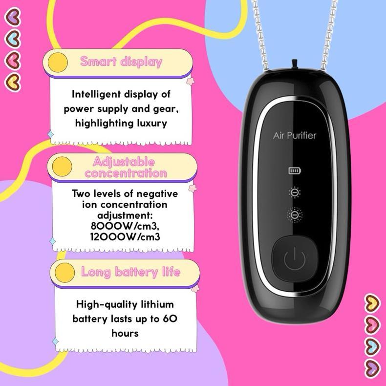 PROMO TERBARU Air Purifier Portable Kalung Air Purifier Necklace Ion Rechargeable/Wearable Portable 