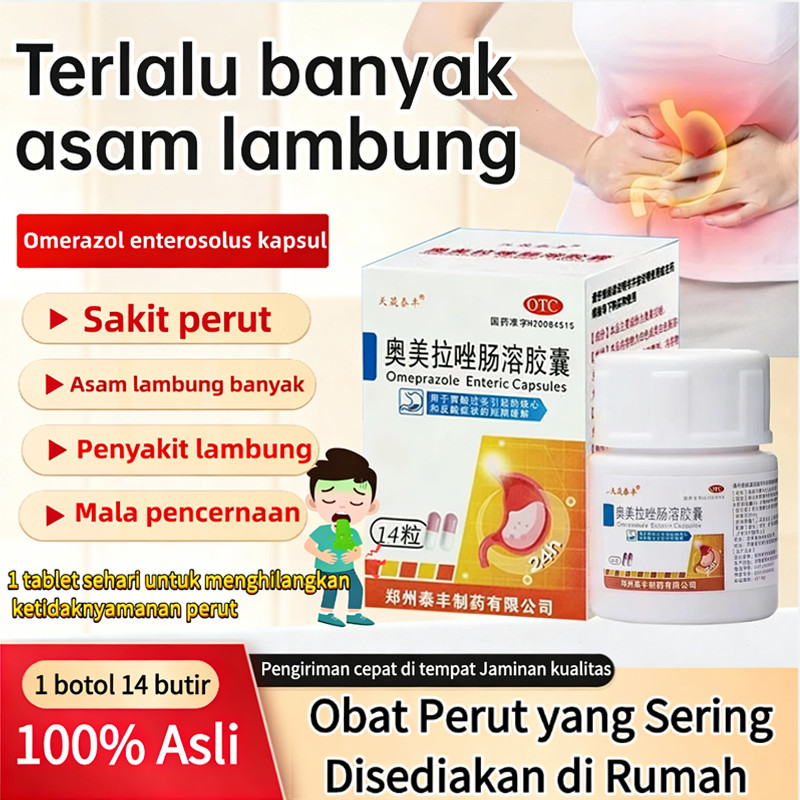 Omeprazole Enterosol Capsule 1 kotak 14 kapsul Digunakan untuk membakar jantung dan asam refluks yan