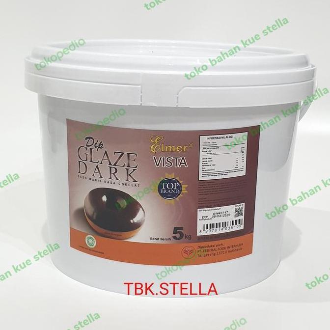 ELMER DIP GLAZE DARK CHOCOLATE COKLAT 5 KG