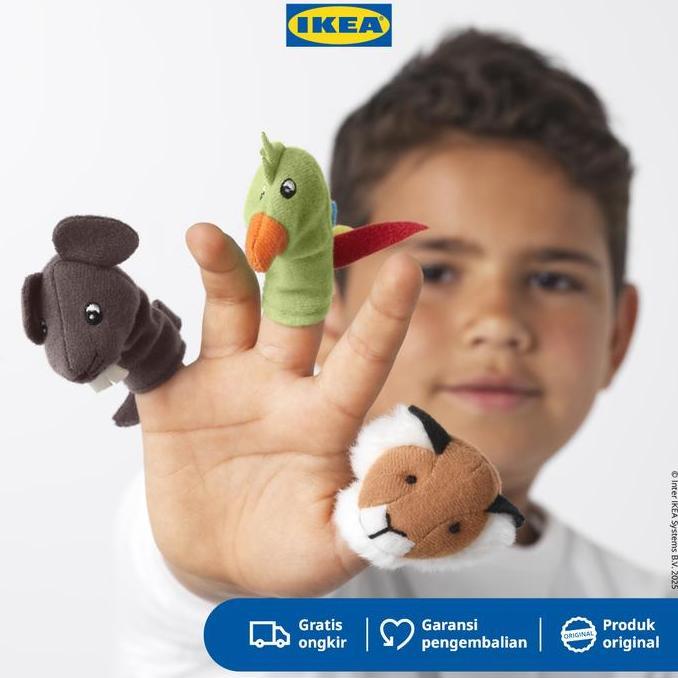 IKEA TITTA DJUR Boneka Jari Berbagai Hewan Isi 10pcs