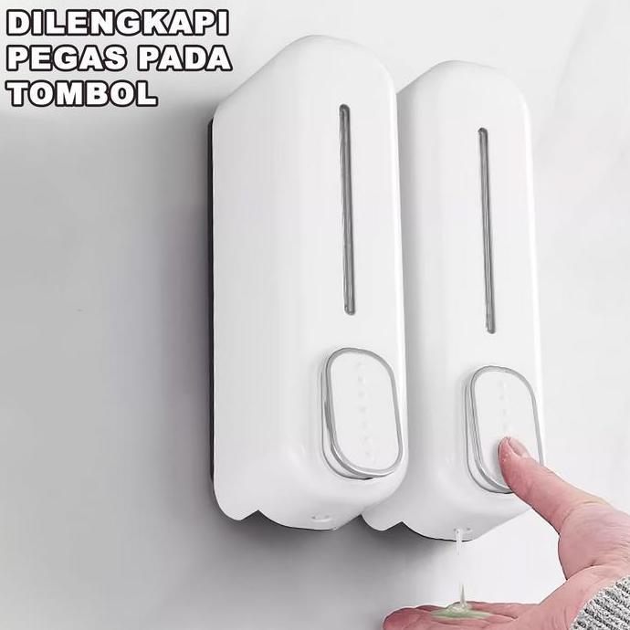 Dispenser Sabun Cair 2 Tabung Tempat Sabun Cair Tempel Dinding New Collection -ZK-19