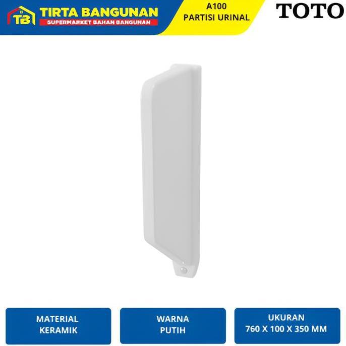 TERLARIS TOTO A100 URINAL PARTITION W/ SCREWS PARTISI PENYEKAT PEMBATAS URINAL KERAMIK