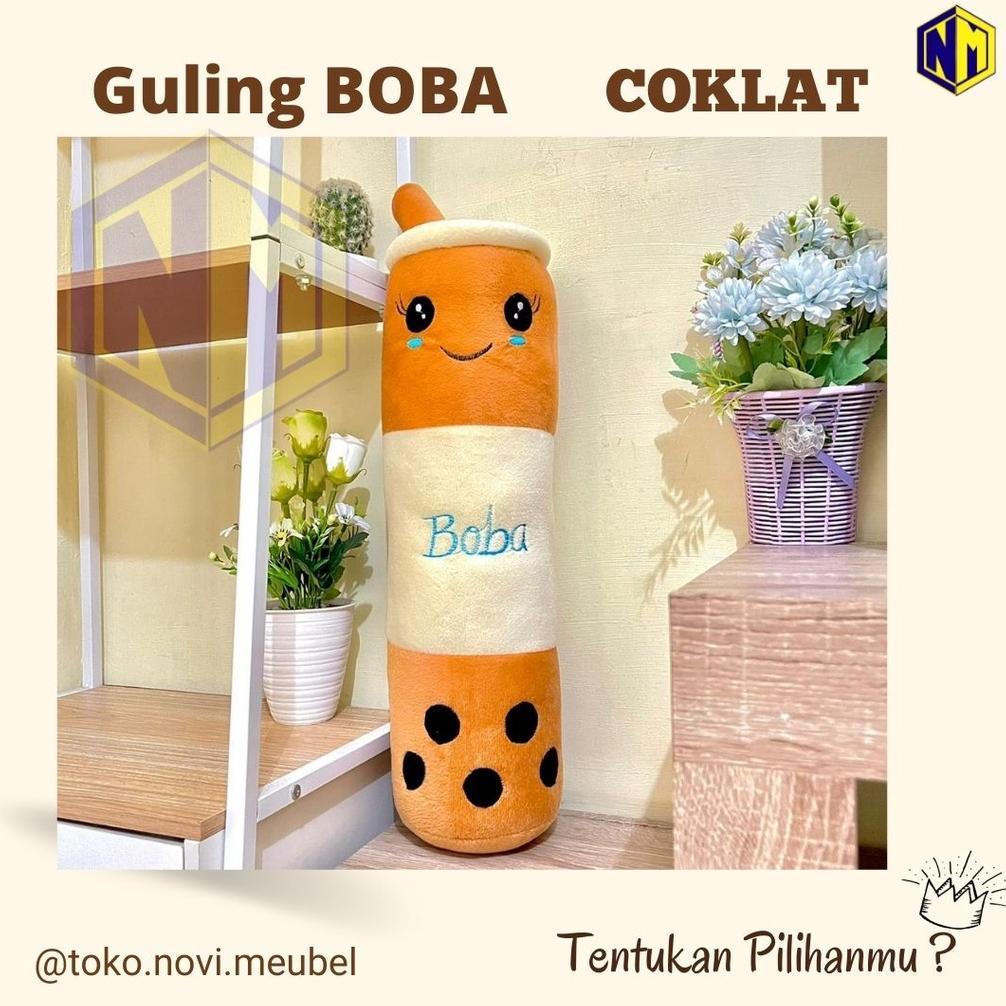 Terlaris Guling Boneka Boba Milk Tea Kain Halus Tinggi 60Cm Guling Boba Viral