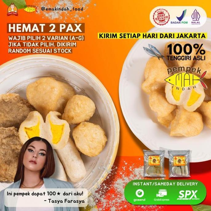 NEW PEMPEK EMAK INDAH - PEMPEK MPENAK PALEMBANG ASLI - PAKET PEMPEK 2 PAX FROZEN ORI