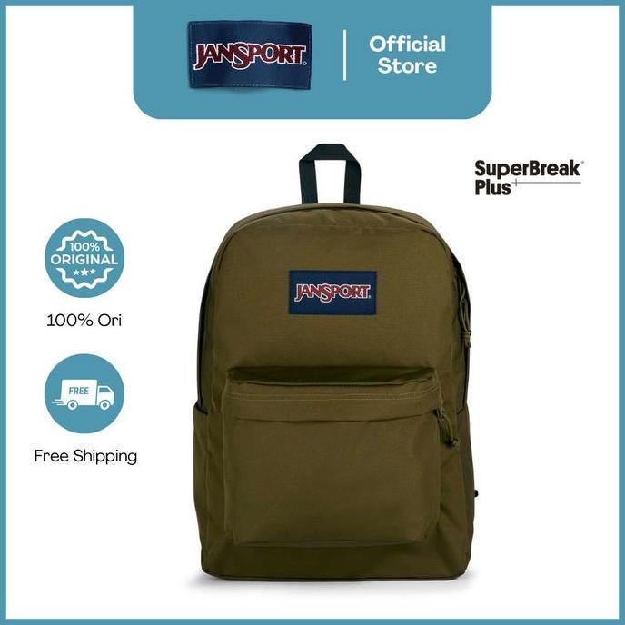 JanSport Tas Ransel Backpack Daypack SuperBreak Plus Army Green Sekolah