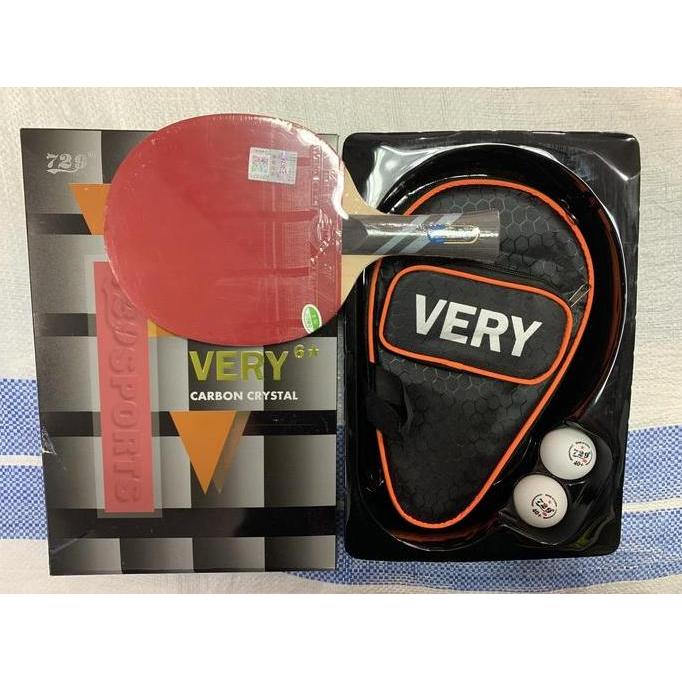 TERMURAH - Bet bat Tenis Meja Pingpong 729 Very 6 star Carbon Crystal Original