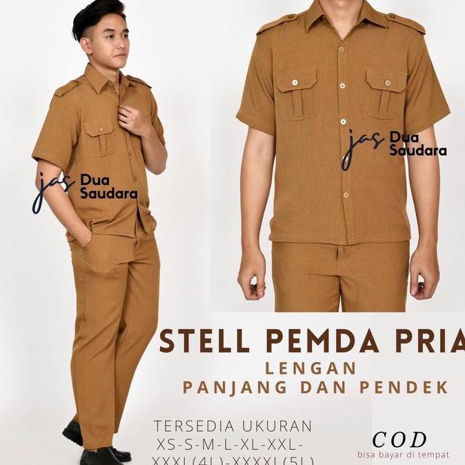 Termurah / Hot Sale Stell Pemda Pria / Stell Pdh Pria / Stell Pemda Cokla Khaki Pria / Baju Pemda Pr