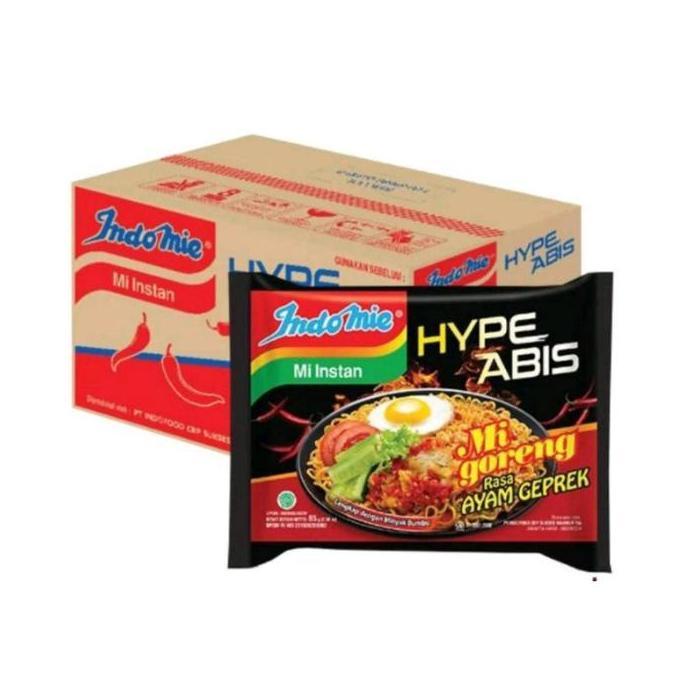 NEW INDOMIE GORENG AYAM GEPREK 1 DUS / MIE GORENG INSTANT HYPE ABIS ORI