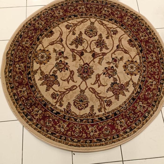 karpet permadani bulat kualitas import turki