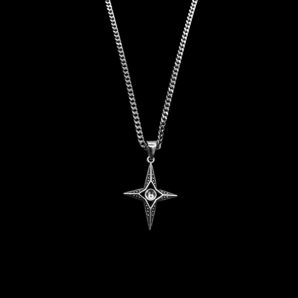 Recommended Kalung Smile Necklace Cross Star Bintang Pendant Korea Style Perak Silver Pria Wanita
