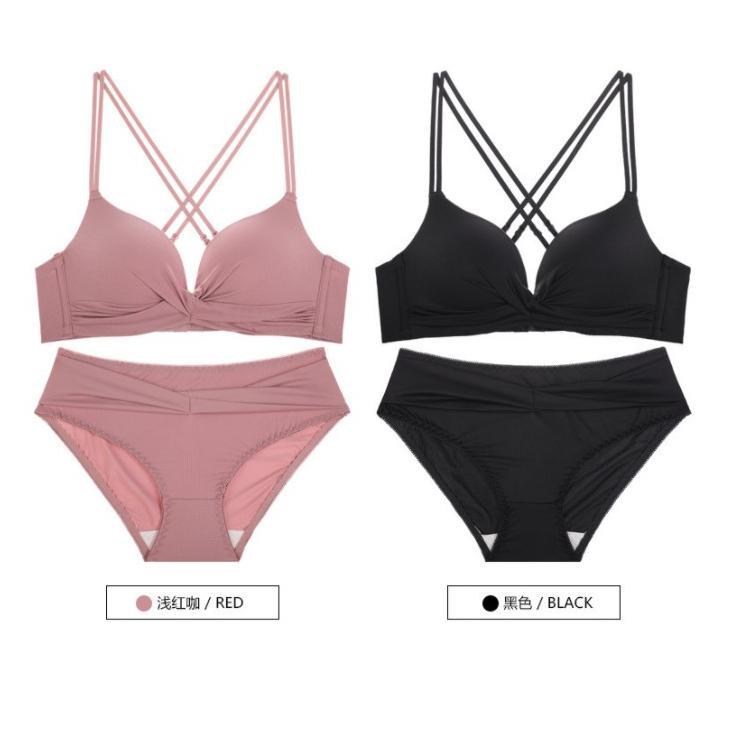 Exclusive [ Cod ] Angela Premium Japan Quality Seamless Sport Push Up Bra Wanita Set Tanpa Kawat Lin