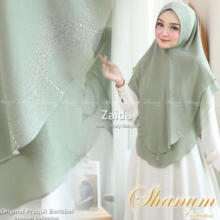 TERBARU Jilbab syari ZAIDA Khimar 2 layer Jumbo Jilbab Syari Kerudung Jumbo ceruty babydoll