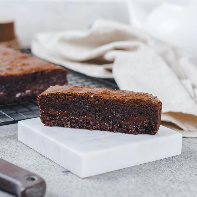 NEW MELTED CHOCO BROWNIE FUDGY BROWNIES COKLAT DARK BELGIAN CHOCOLATE ORI