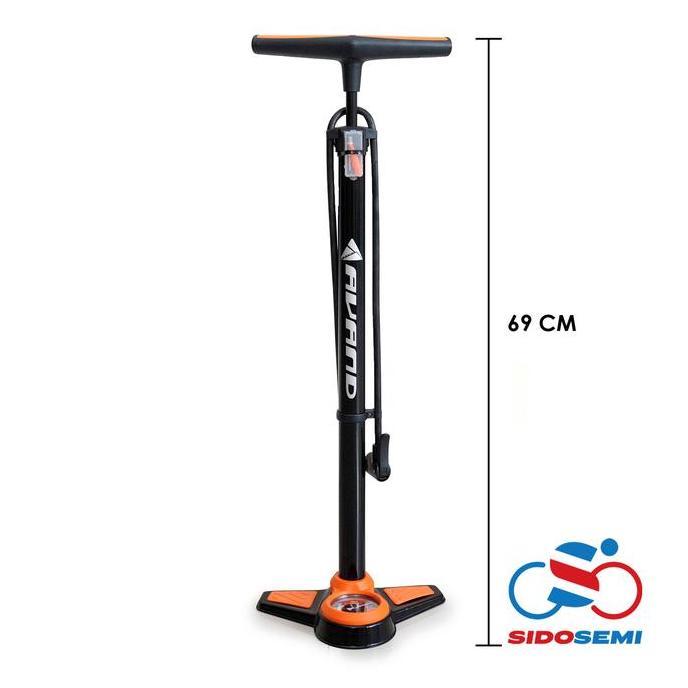 Pompa Angin Ban Sepeda dan Motor Meter Tekanan Steel Avand