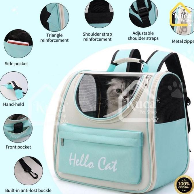 Tas Kucing Tas Ransel Kucing Pet Carrier Tas HELLO Cat Cat Bag Tas Hiking Untuk Membawa Kucing