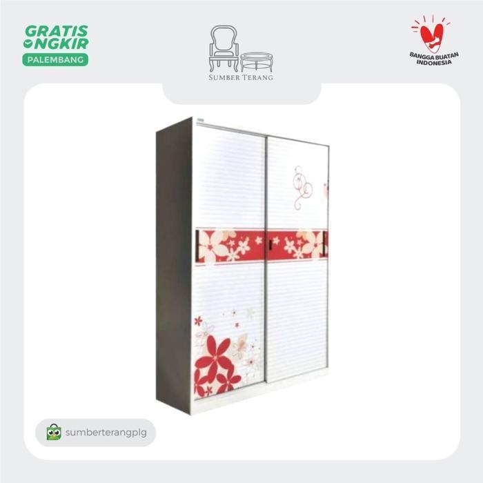 Lemari Pakaian Sliding Plat / Lemari Baju Sliding Besi Import W12 A