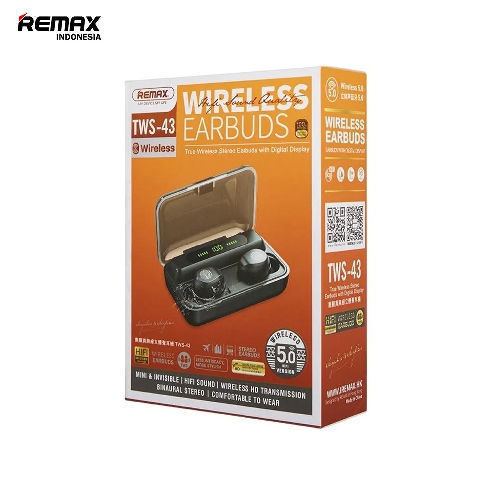 Remax True Wireless Stereo Hi-Fi With Led Display Case 5,0 Version Bluetooth Tws-43