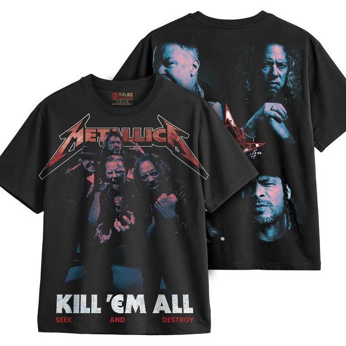 TFLIKS | METALLICA SEEK AND DESTROY KAOS BAND TSHIRT OVERSIZE UNISEX HITAM