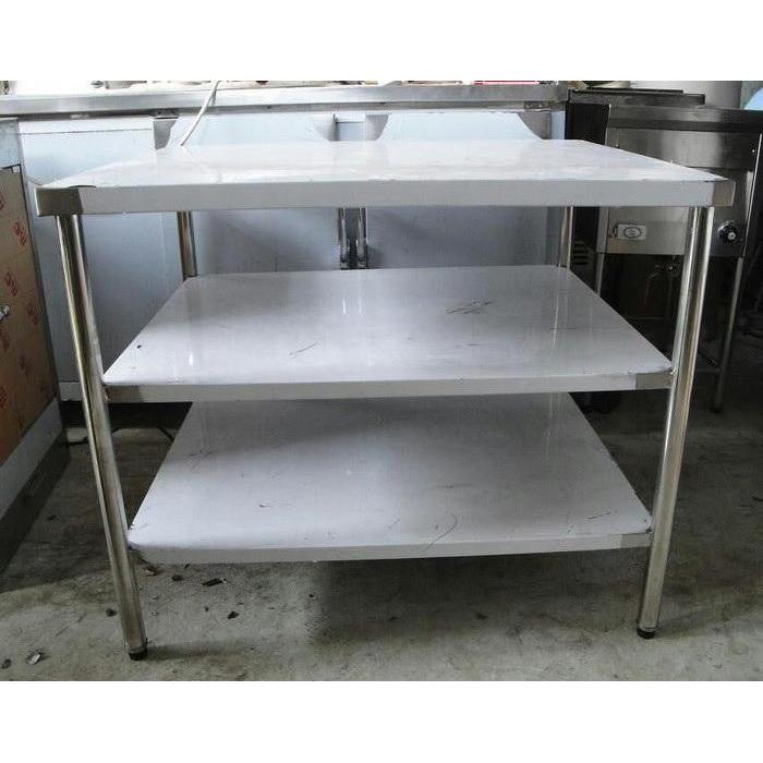 Stainless Stell Meja Kerja Double Hambalan