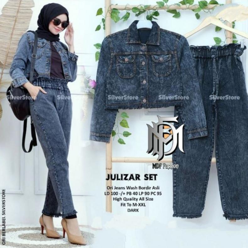 hot one set jaket jeans snow ori / jaket crop wanita / jaket jeans wanita crop one set / one set sno