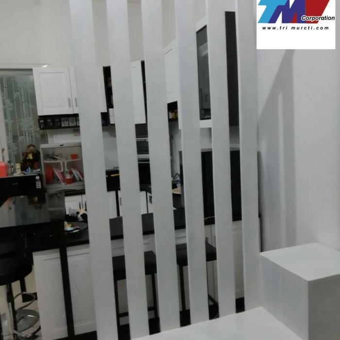 partisi meja nakas laci pembatas ruangan ruang tamu finishing duco