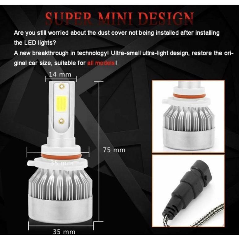 Termurah Original Lampu Led Mobil Headlight Lampu Utama Mobil C6 H4 C6 H11 36Watt| Lampu Mobil Fogla