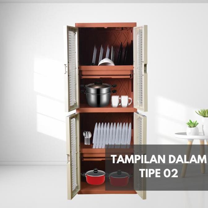 CHIKARA | 4 PINTU 6 PINTU LEMARI PIRING RAK PIRING lemari susun lemari plastik lemari dapur piring P