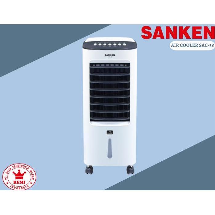 Sanken Air Cooler Sac-38 Dengan Fitur Humidifier Ion Air Kapasitas 6 Liter Multifungsi Kipas Swing H