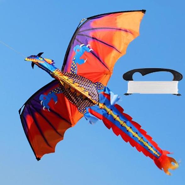 Cantik Layangan Nilon 3D Besar Layangan Flying Dragon Dengan Garis