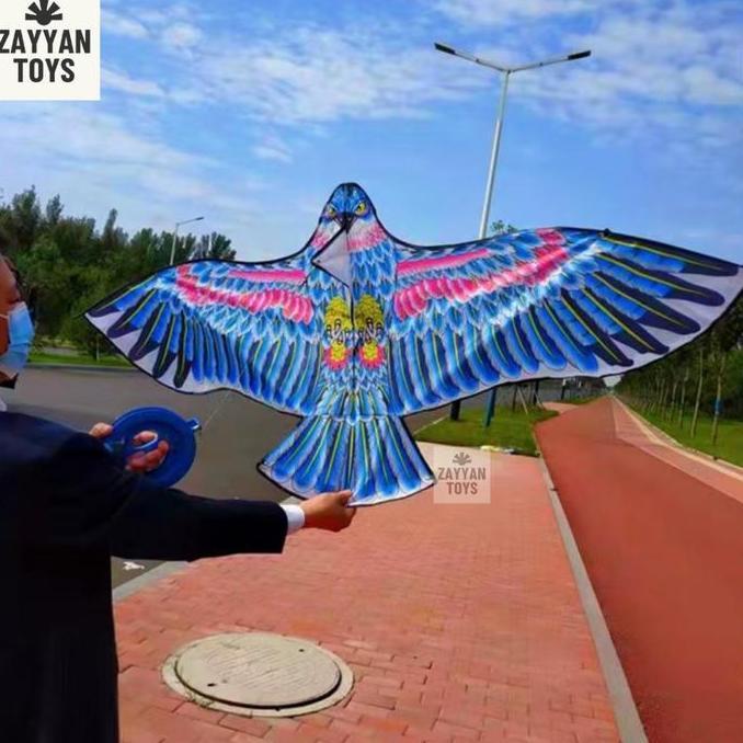 Layangan Elang Ramraman 1 Meter Layang Layang Layan Senar Buat Besar Kerangka Ram Raman Burung Walle
