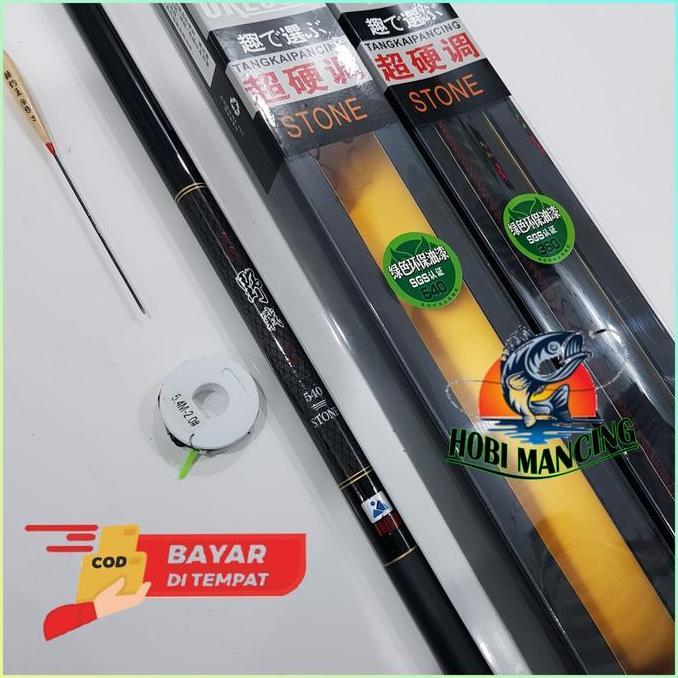 Joran Tegek Oregeon Stone 270 360 450 540 630 Ruas Panjang Kuat BONUSN PELAMPUNG ANTI BADAI - SENAR 