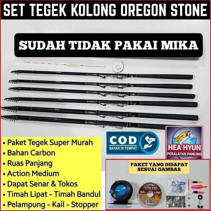 SET JORAN TEGEK KOLONG OREGON STONE 270 300 360 450 540 CARBON RING - REEL SEAT SIAP BONUS PELAMPUNG
