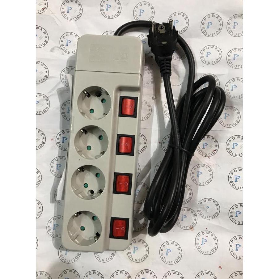 Pdu Stop Kontak 4 soket + switch + Kabel 16A-250V 2M Termurah