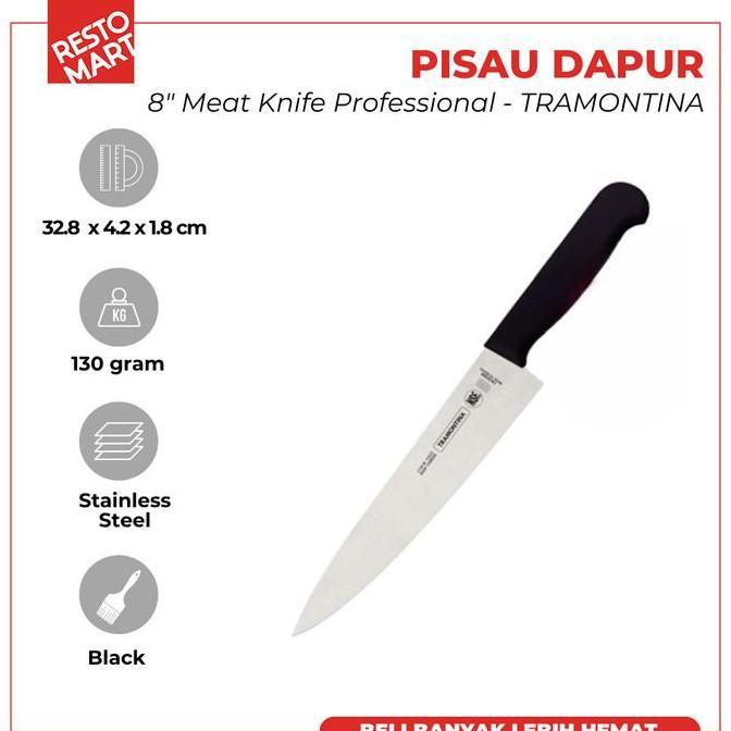 Pisau Daging / Pisau Daging 20 cm / Meat Knife Proffesional 8" TRAMONTINA Stainless Steel (1511590) 