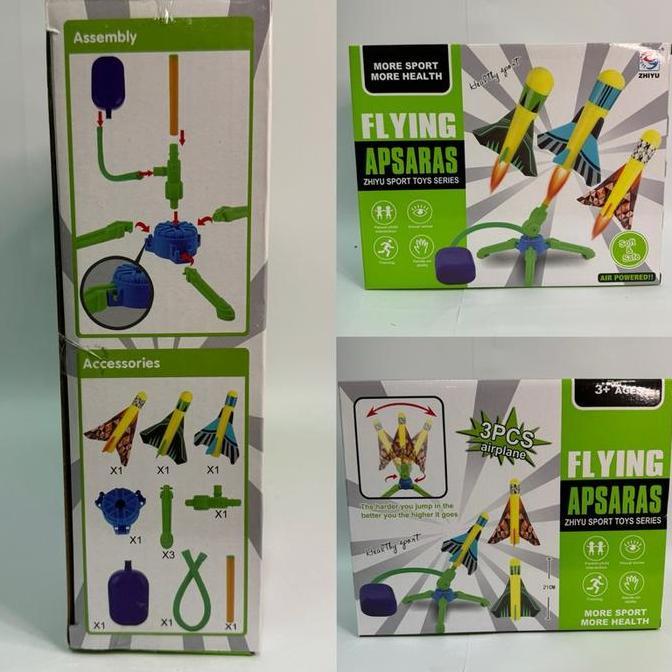 rocket launcher toys mainan injak roket terbang stomp rocket