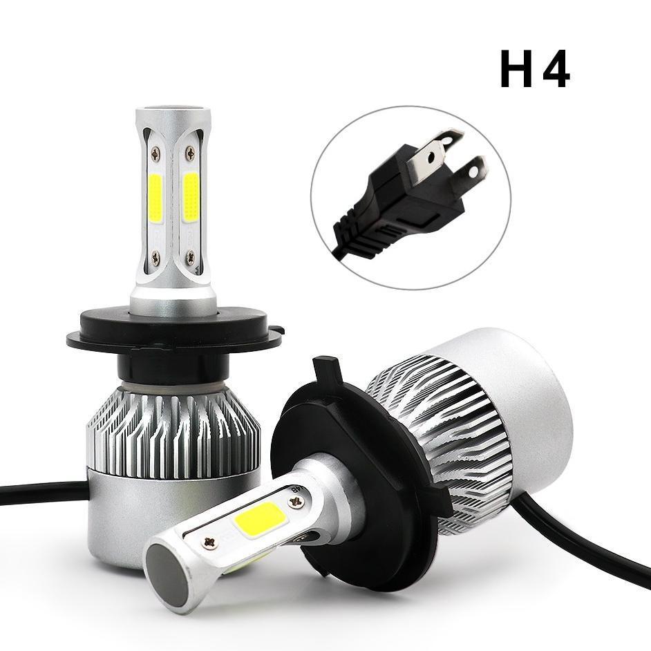 Viral  Taffled Lampu Mobil Led Cob Headlight 8000Lm H4/9003 S2 Chip 2 Pcs - Silver