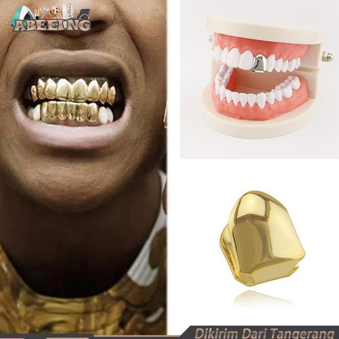 KASDIUM Grillz Gigi Hip Hop Gigi Emas Silver Rose Gold Single Teeth Grillz