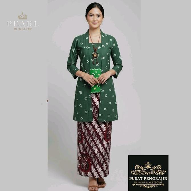 Set Kebaya Kutubaru Jumputan Panjang HM