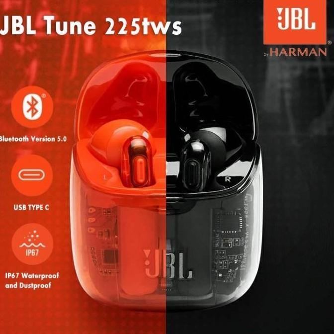 HEADSET BLUETOOTH JBL TUNE 225 TWS GHOST EDITION WIRELESS EARPHONE