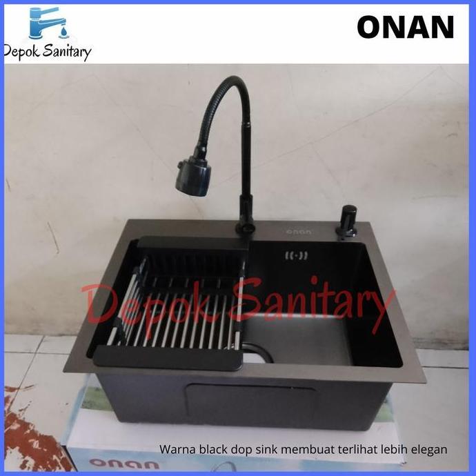 KITCHEN SINK STAINLESS HITAM BLACK 5040 ONAN / BAK CUCI PIRING ONAN