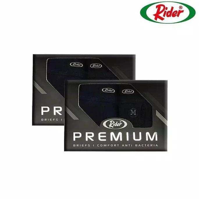Rider Celana Dalam Pria Rider 318B Brief 100% Katun Combed Hitam Nyaman Anti Bakteri Fit Dewasa 2 Pc