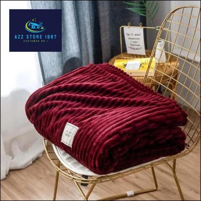 Selimut Bulu Halus Tebal Selimut Polos SALUR LIST Selimut Dewasa Jumbo
